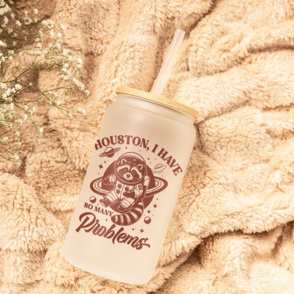 Houston I Have So Many Problems Raccoon Astronaut Tumbler,Funny Space Lover Gift - Picture 5 of 7